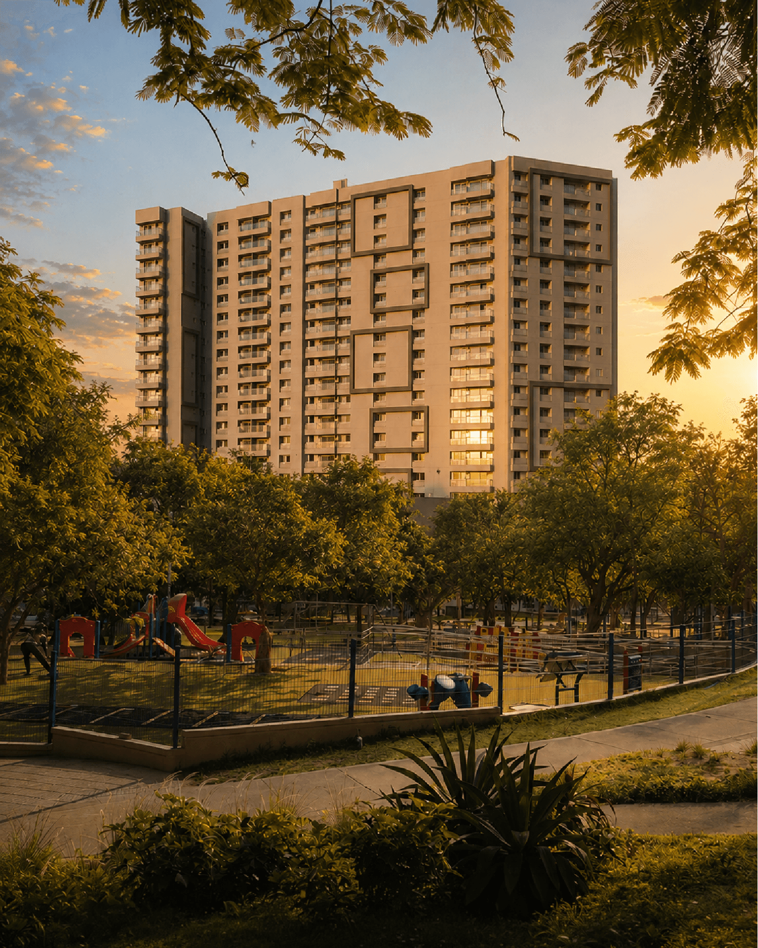 Conjunto residencial junto a un parque